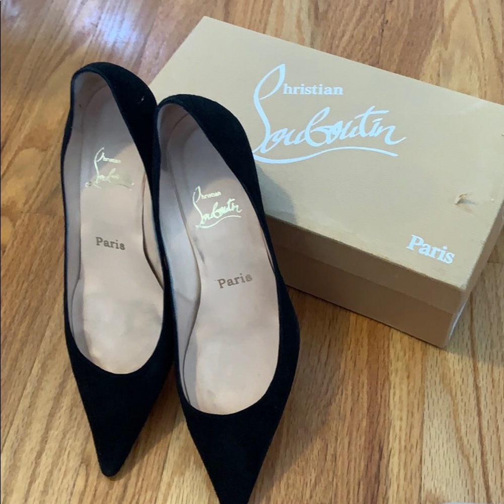 Christian Louboutin black wedges